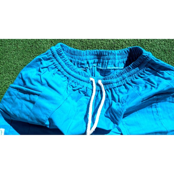 VTG Neon Drawstring High Waisted Women's Sm Pleated Cotton 1990s 3Pc Short Set - Picture 7 of 10